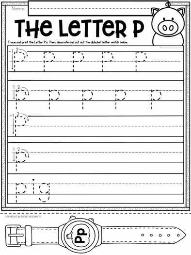 Letter P Worksheets Alphabet Lower and Upper Case | Tracing, Beginning Sounds