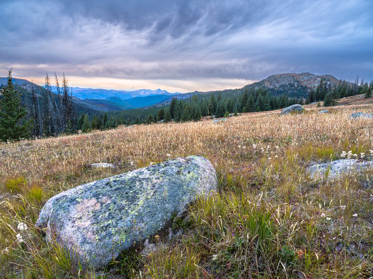 Horeshoe Basin, North Cascades, Pasayten Wilderness, sunset, blue hour, alpine tundra