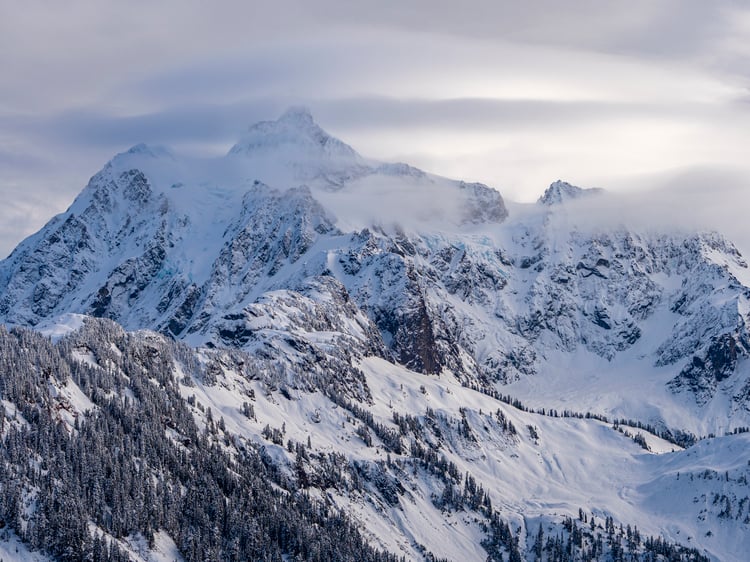 North Cascades, Washington State, Mountains, winter, Shuksan, Mount Shuksan, Artist Point, winter, winter mountain