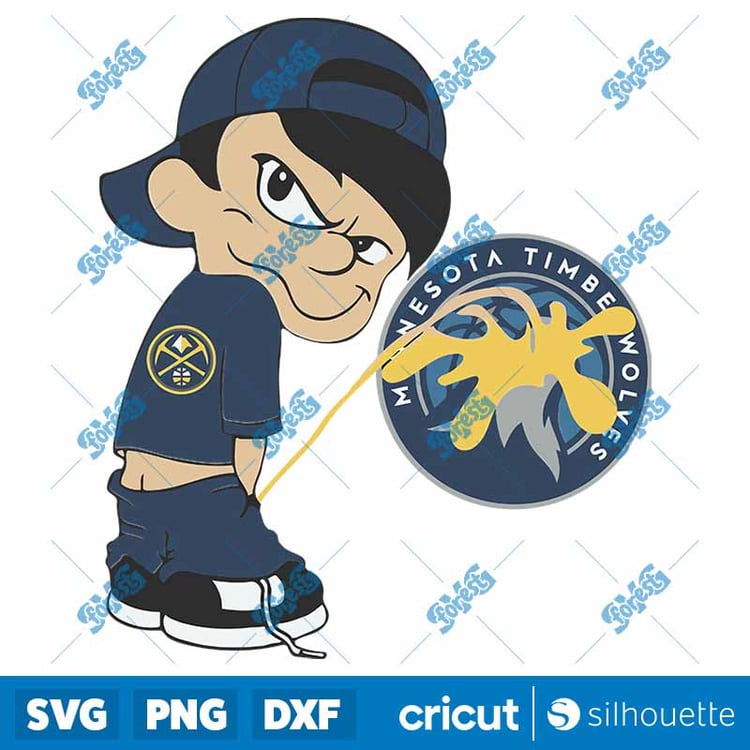 Funny Boy Denver Nuggets Piss On Timberwolves SVG - Basketball Fan Cut File