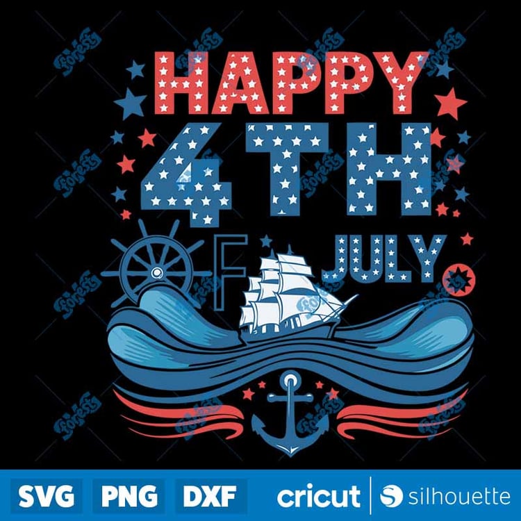 Cruise Squad Happy 4th of July SVG - Patriotic Summer Vacation Cut File