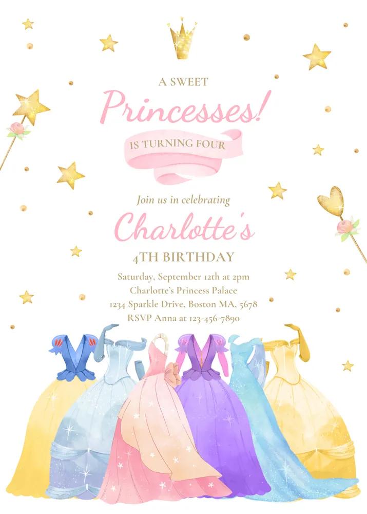 Princess Birthday Invitation | Editable Canva Template | Magical Royal Party