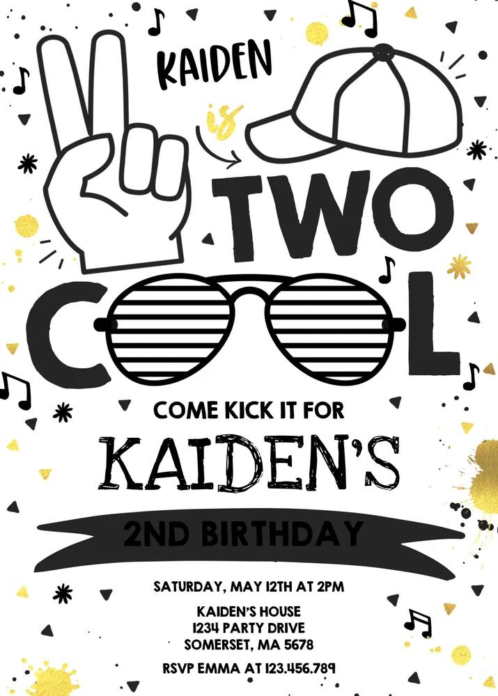 Two Cool Birthday Invitation | 2nd Birthday Boy Canva Template | Instant Access