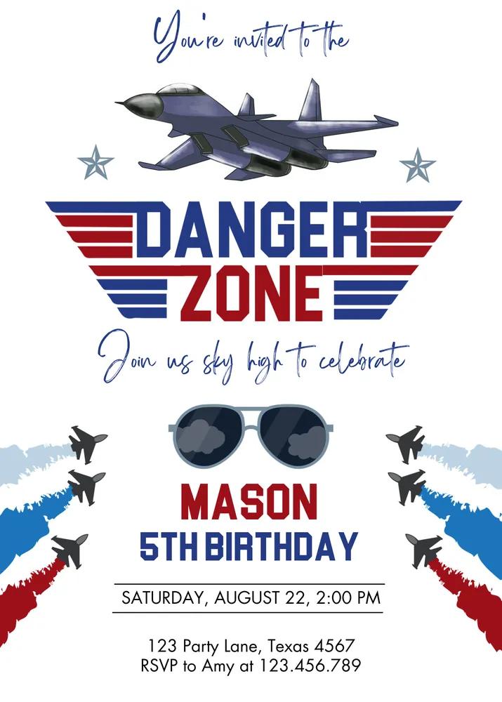 Fighter Pilot Birthday Invitation | Editable Canva Template Jet Party