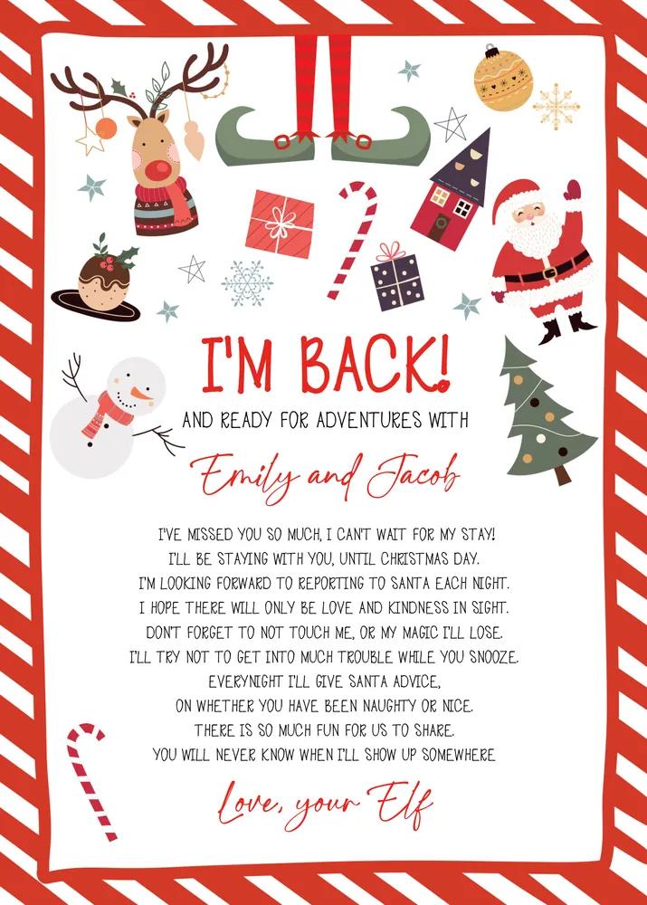 Elf Arrival & Return Letter Canva Template | Editable Christmas Elf Welcome