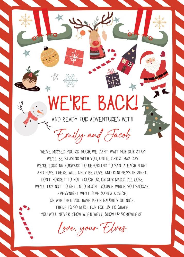 Elf Arrival & Return Letter Canva Template | Editable Christmas Elf Welcome Note