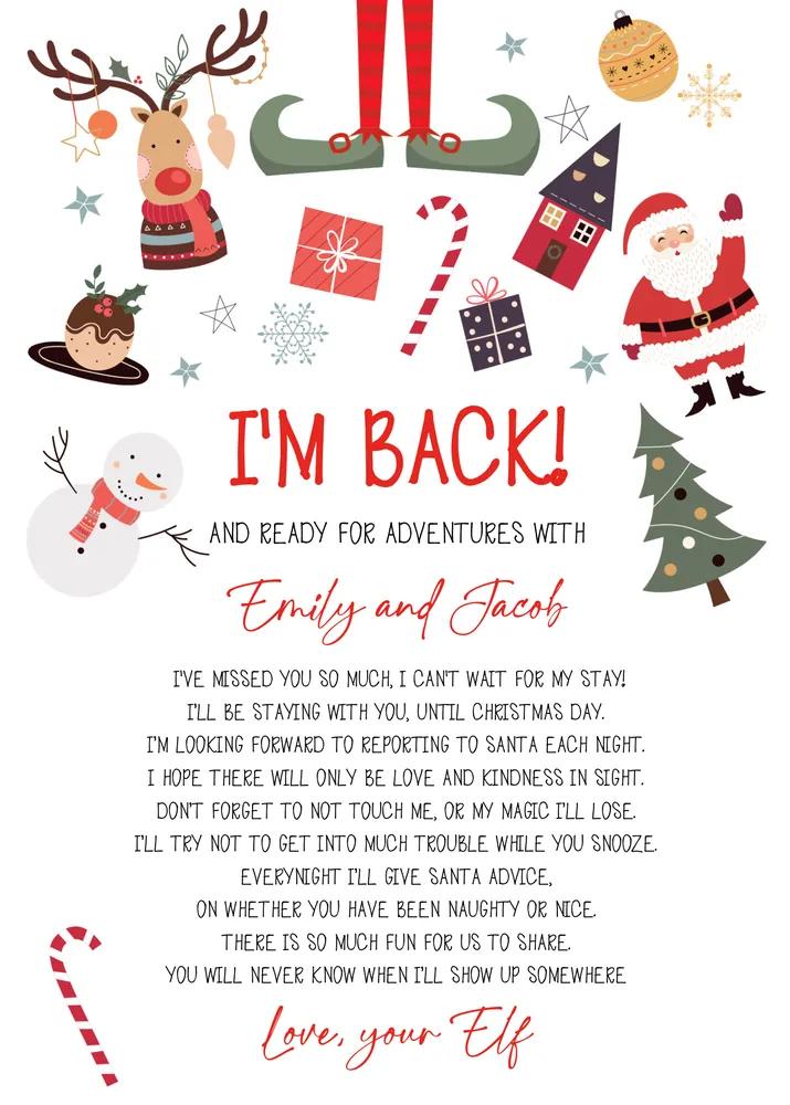 Editable Elf Arrival & Return Letter Set | Christmas Elf Canva Template