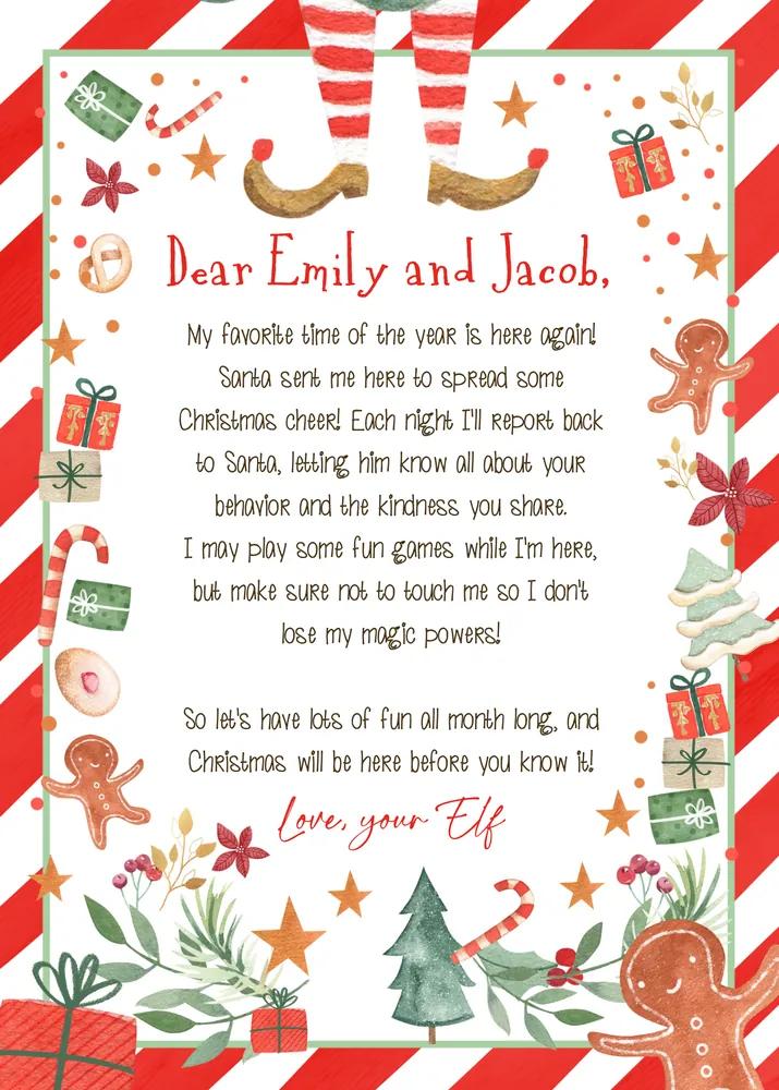 Editable Elf Arrival & Return Letter Set | Christmas Elf Welcome Canva Template
