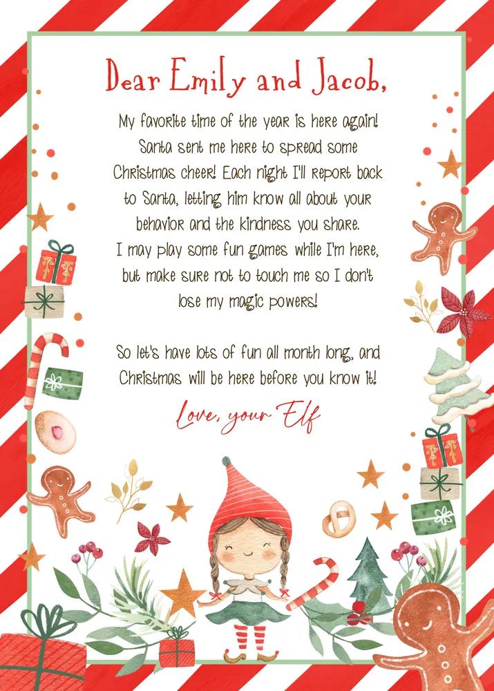 Editable Elf Arrival & Return Letter Set | Christmas Elf Welcome Canva Template
