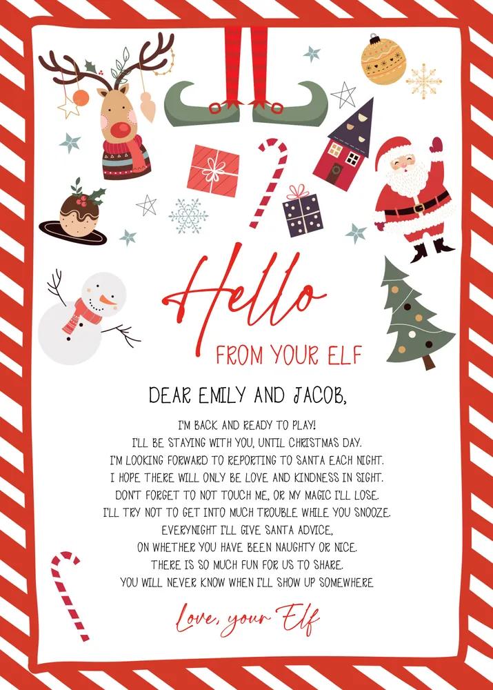 Editable Elf Arrival & Return Letter Set | Christmas Elf Welcome Template