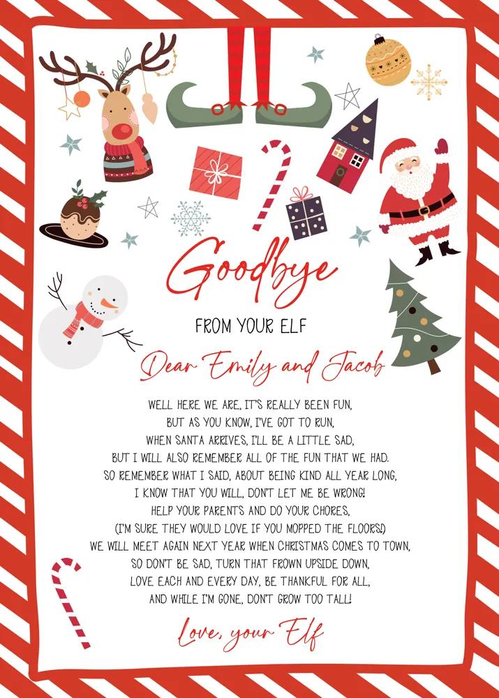Elf Goodbye Letter Canva Template | Editable Christmas Elf Departure Poem