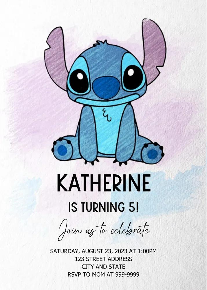 Editable Stitch Birthday Invitation | Lilo & Stitch Canva Template