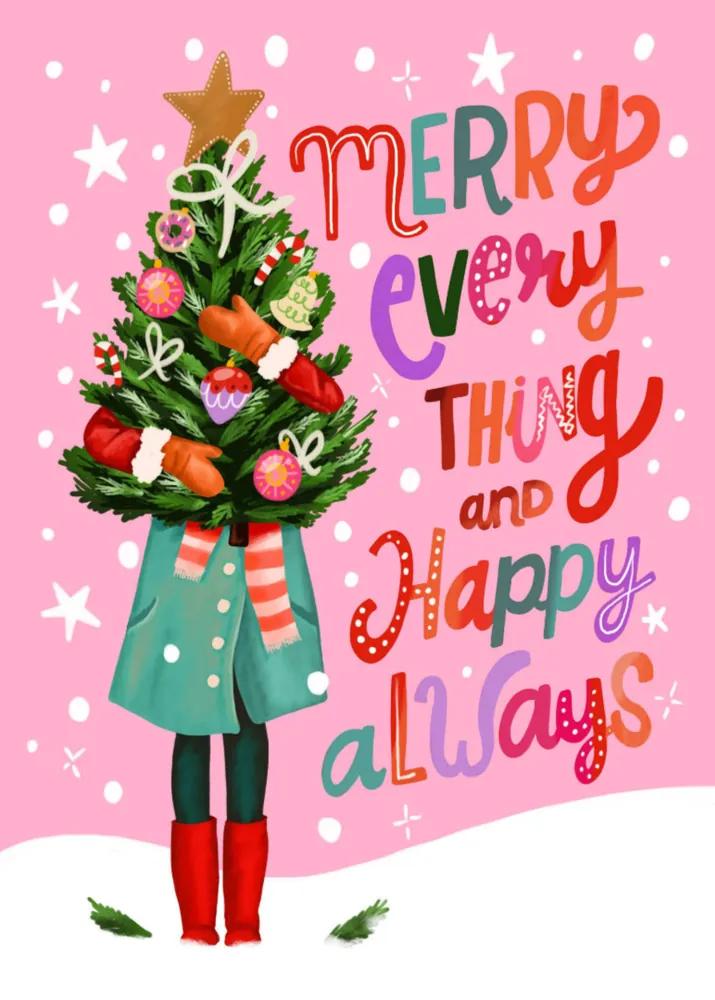 Merry Everything Happy Always Invitation - Editable Canva Holiday Template