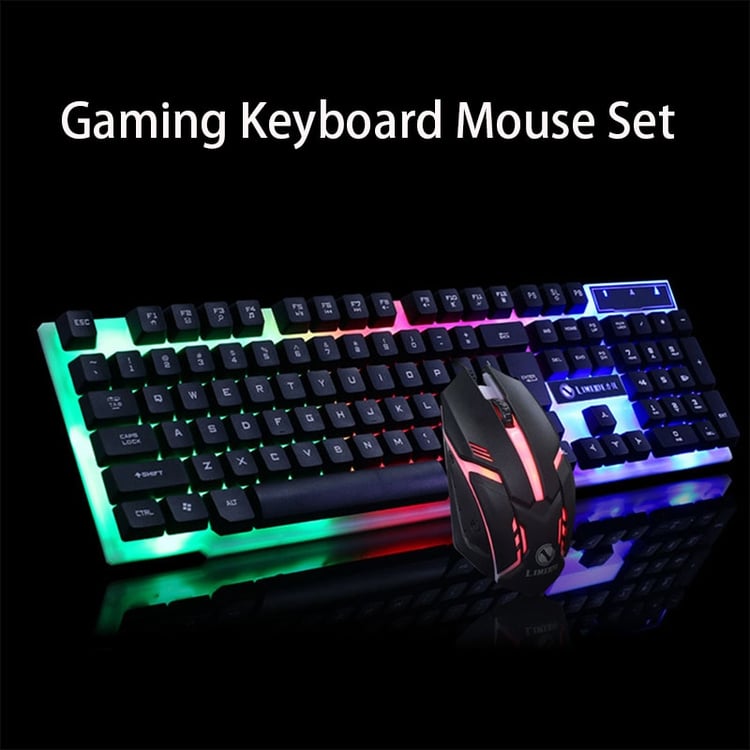 Gaming keyboard and mouse RGB backlit esports style set