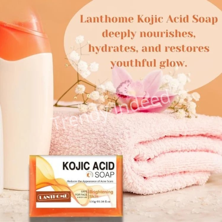 Lanthome kojic acid soap cleansing moisturizing skincare bar