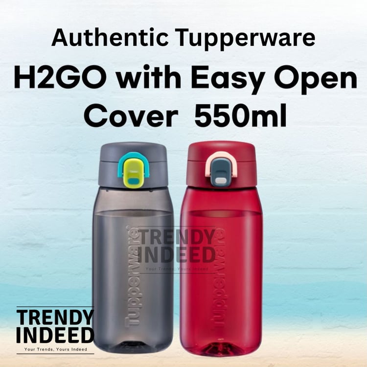 Tupperware H2GO 550ml water bottle easy open cover