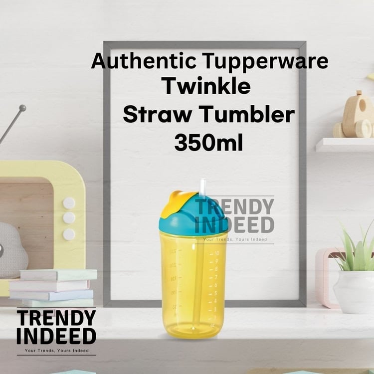 Tupperware kids twinkle straw tumbler 350ml drinking bottle