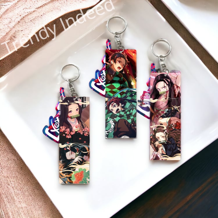 Anime inspired double sided PVC keychain collectible accessory