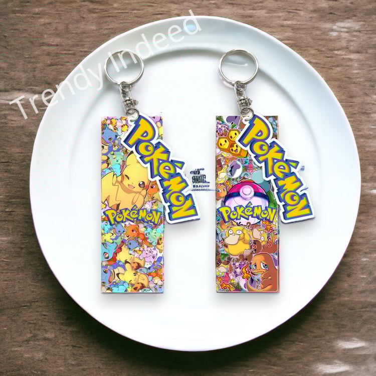 Cute anime inspired double sided PVC keychain accessory