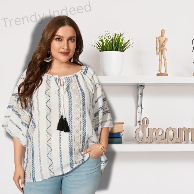 Vintage inspired cotton linen loose fit top for curvy women