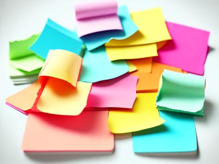 Flat-lay sticky notes