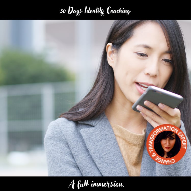 30 Days Identity Coaching ( picture of woman talking on mobile phone)