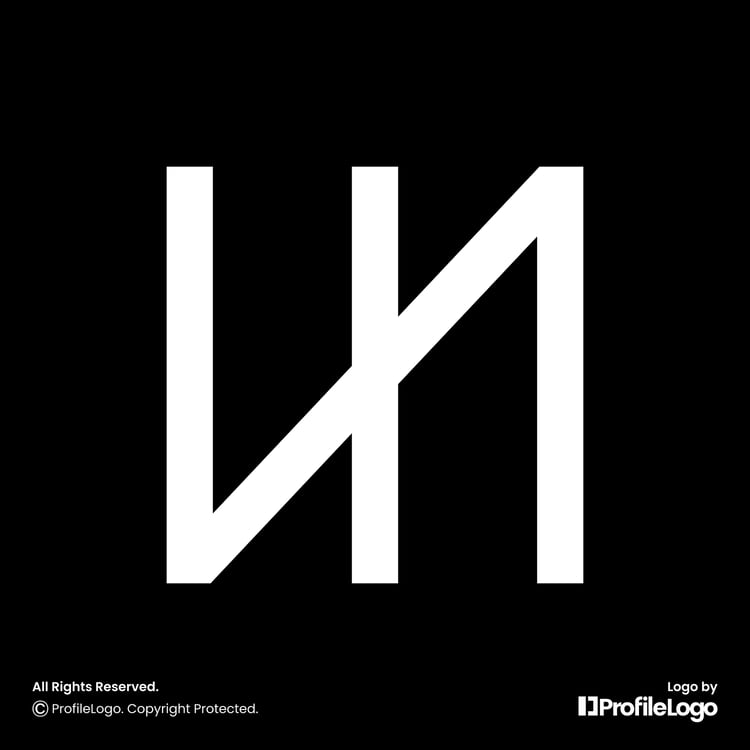 Minimalist line HA logo or AH logo by ProfileLogo with black background