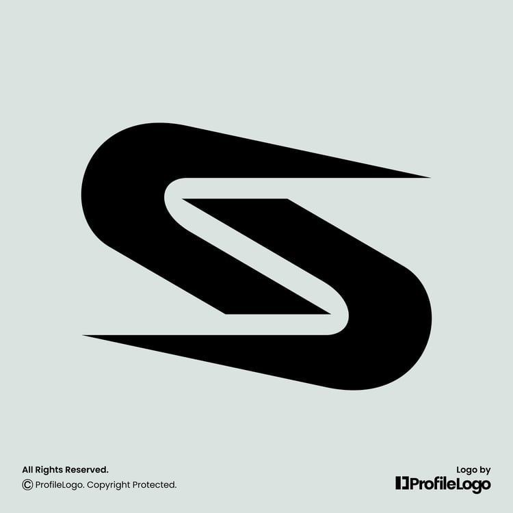 Modern monogram letter S logo by ProfileLogo with light green background