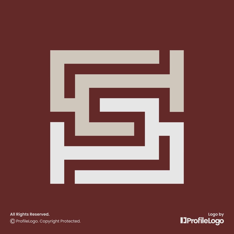 Luxury square letter S logo by ProfileLogo with red background