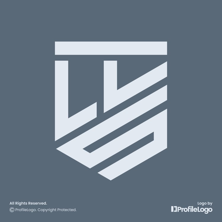 Shield initial letter LLS logo by ProfileLogo with dark blue background