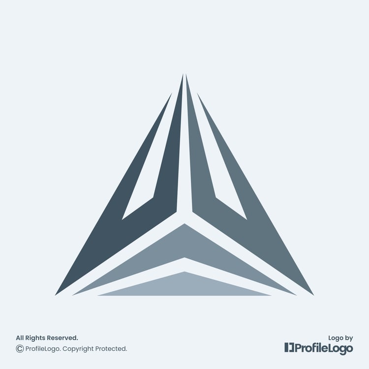 Geometric line letter A logo by ProfileLogo with light blue background
