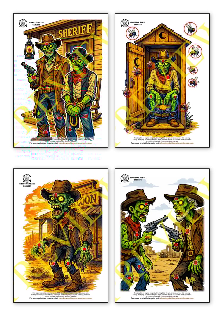 Zombies in the Wild West Targets 1 - 4