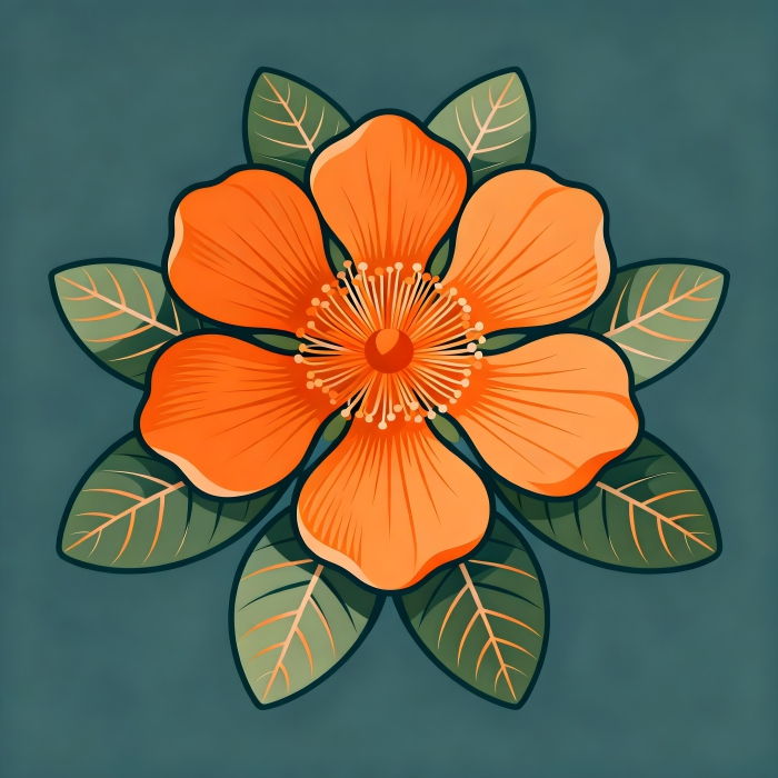 A vector illustration art of California Flannelbush Flower - Ai Generated