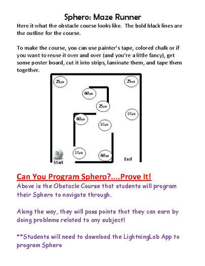 Sphero Lesson: Obstacle Course