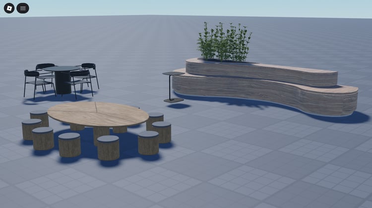 Detailed Roblox shopping center furniture pack