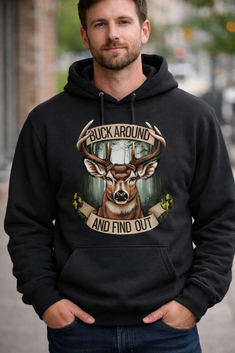 Buck Around and Find Out Hoodie – Bold Rustic Male