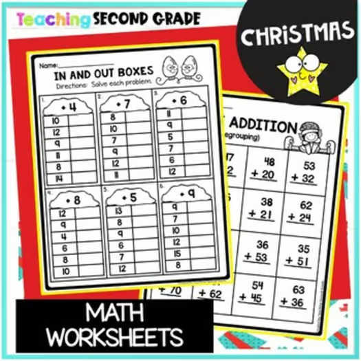 Christmas Worksheets No Prep Math and Literacy Activities Fun 1st 2nd Grade