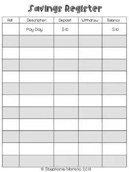 Deposit and Withdraw Personal Financial Literacy Make It, Spend It, Track It