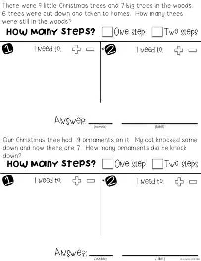 Math Masters: Christmas 2nd grade math word problems including 2 step