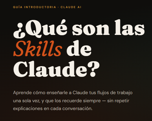 claude anthropic inteligencia artificial AI skills automatización productividad guía HTML flujos de trabajo IA para principiantes claude skills AI tools beginner guide productivity