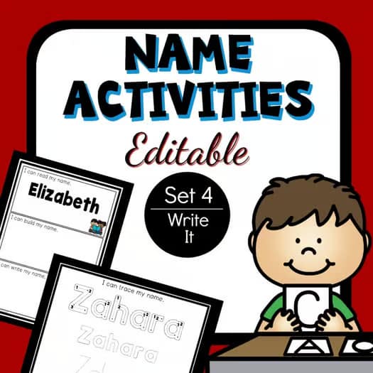 Editable Name Activities-Set 4 |Write It| Name Practice for PreK & K