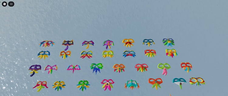 Colorful Roblox masquerade feather masks collection