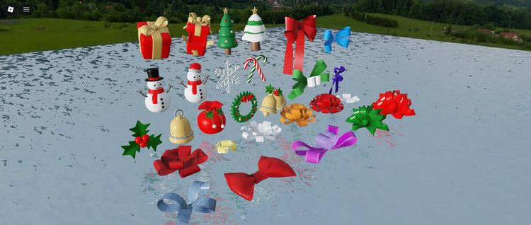 Roblox free Christmas decoration asset pack