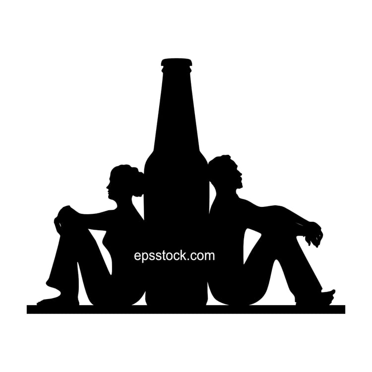 Beer bar symbol: a man and a woman sitting