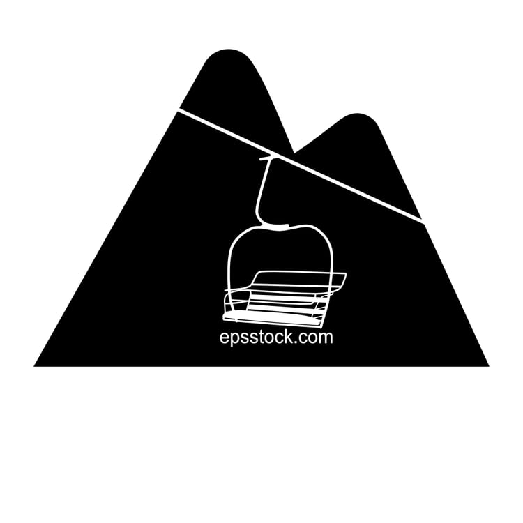 mountain Ski lift symbol