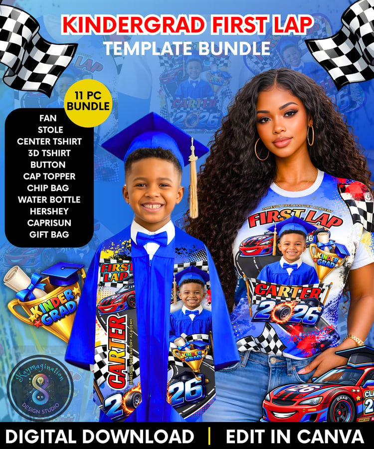 kindergarten graduation template, kindergrad template bundle, kindergarten grad party templates, class of 2026 kindergarten, kindergrad first lap, kindergarten graduation decor, graduation party bundle, canva graduation template, preschool graduation temp