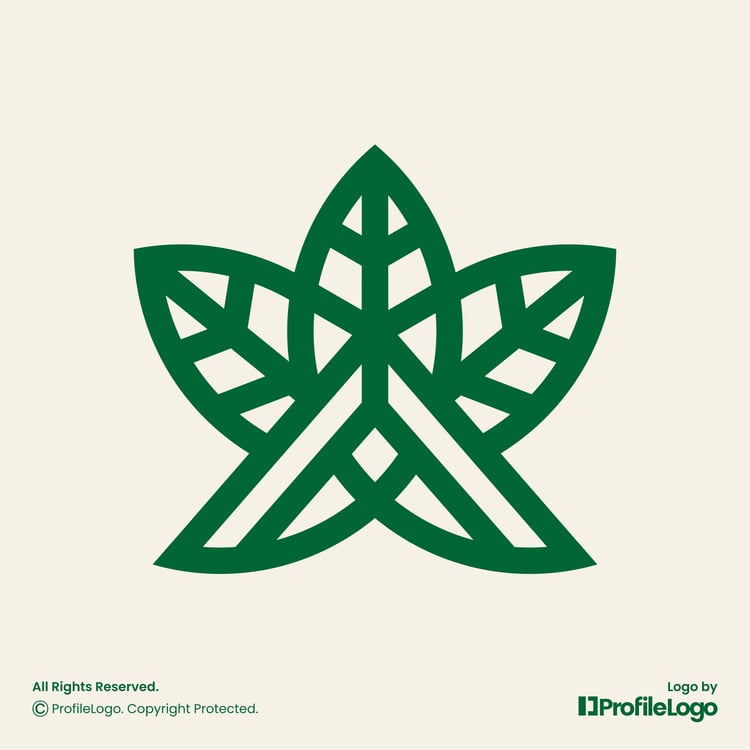 Nature leaf line letter A logo by ProfileLogo with light background