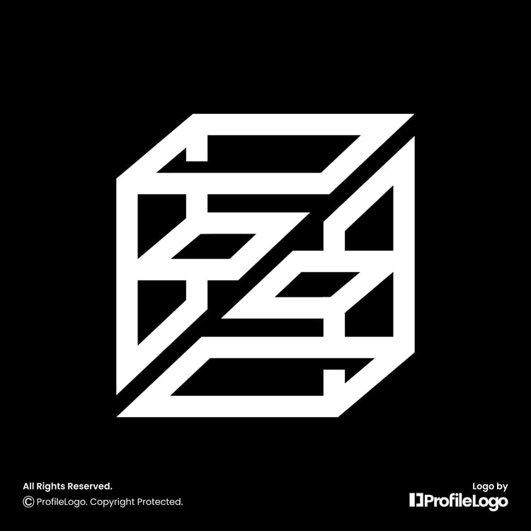 Modern abstract line letter FF logo by ProfileLogo with black background