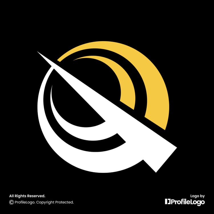 Luxury abstract line letter Q logo by ProfileLogo with black background