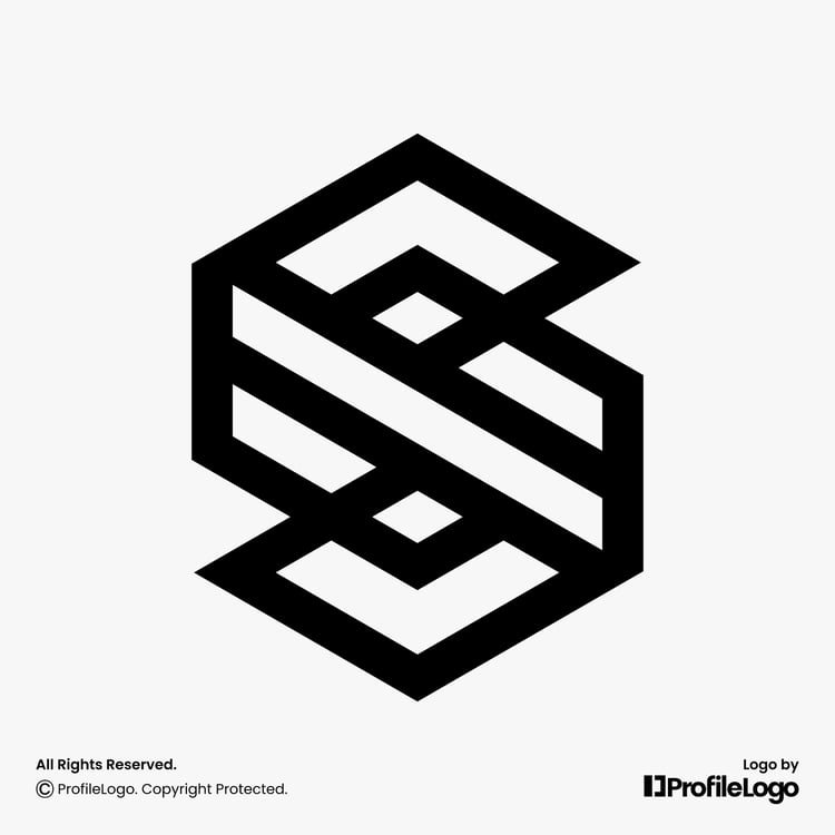 Modern line letter S logo, SI logo or IS logo by ProfileLogo with light grey background